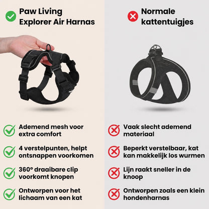 CharmPaws® Explorer Air - Breathable and Adjustable Cat Harness with Leash