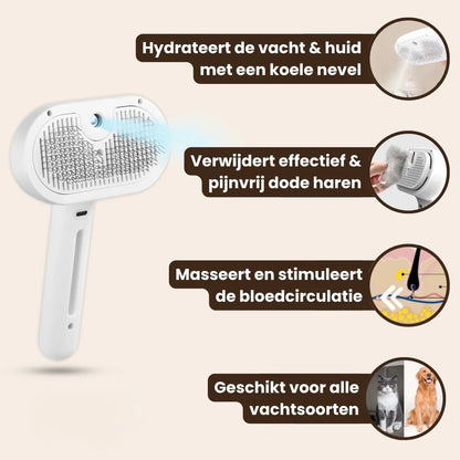CharmPaws® Steami Pro | Professional Coat Care Brush for Pets