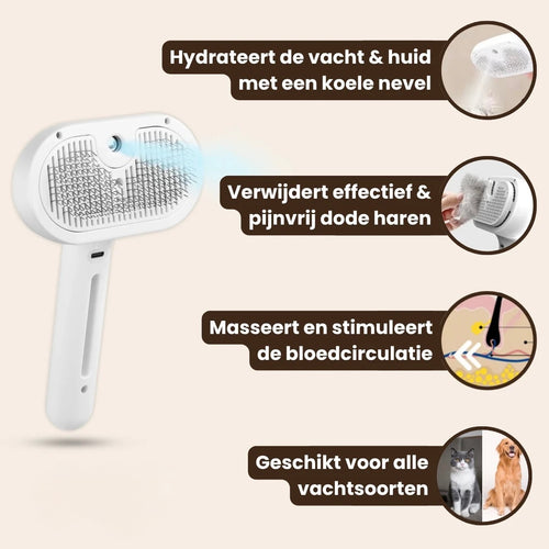 CharmPaws® Steami Pro | Professional Coat Care Brush for Pets