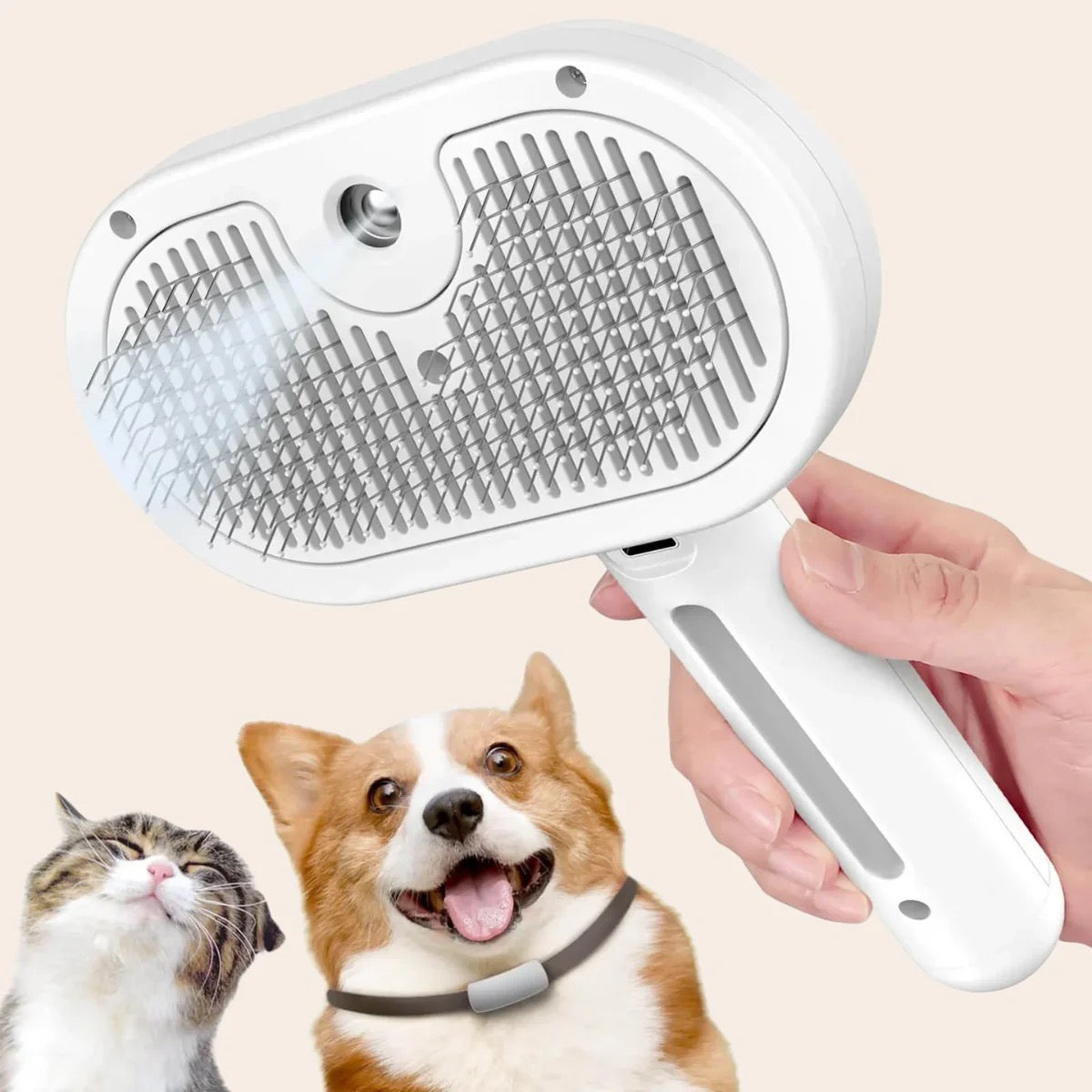 CharmPaws® Steami Pro | Professional Coat Care Brush for Pets